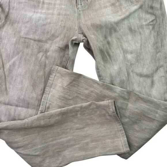 Eileen Fisher Organic Cotton Jeans Size 8 Stretch Straight Leg Washed Light Gray - Picture 5 of 11